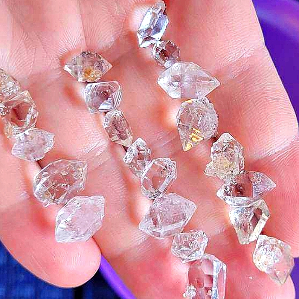 10pcs. Natural Herkimer Diamonds 6-10mm 40ctw Set / Bundle Unisex Jewelry Grade